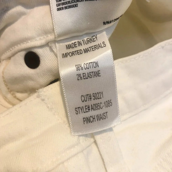 AGOLDE Pinch Waist High Rise White Straight Leg Denim Jeans Women's 23 ALTERED - Picture 10 of 10